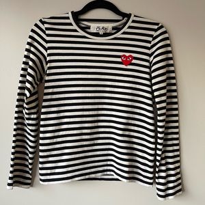 Heart Long-Sleeve T-Shirt In Stripe